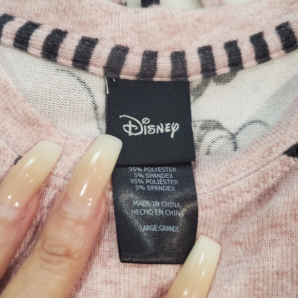 Disney Mickey/Minnie Long Sleeve Front Cinch Women's Top Pink Large EUC - Picture 5 of 5